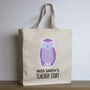 Personalised Teacher Tote Bag, Owl Design, thumbnail 1 of 3