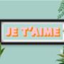Framed Je T'aime Typography Print, thumbnail 1 of 6