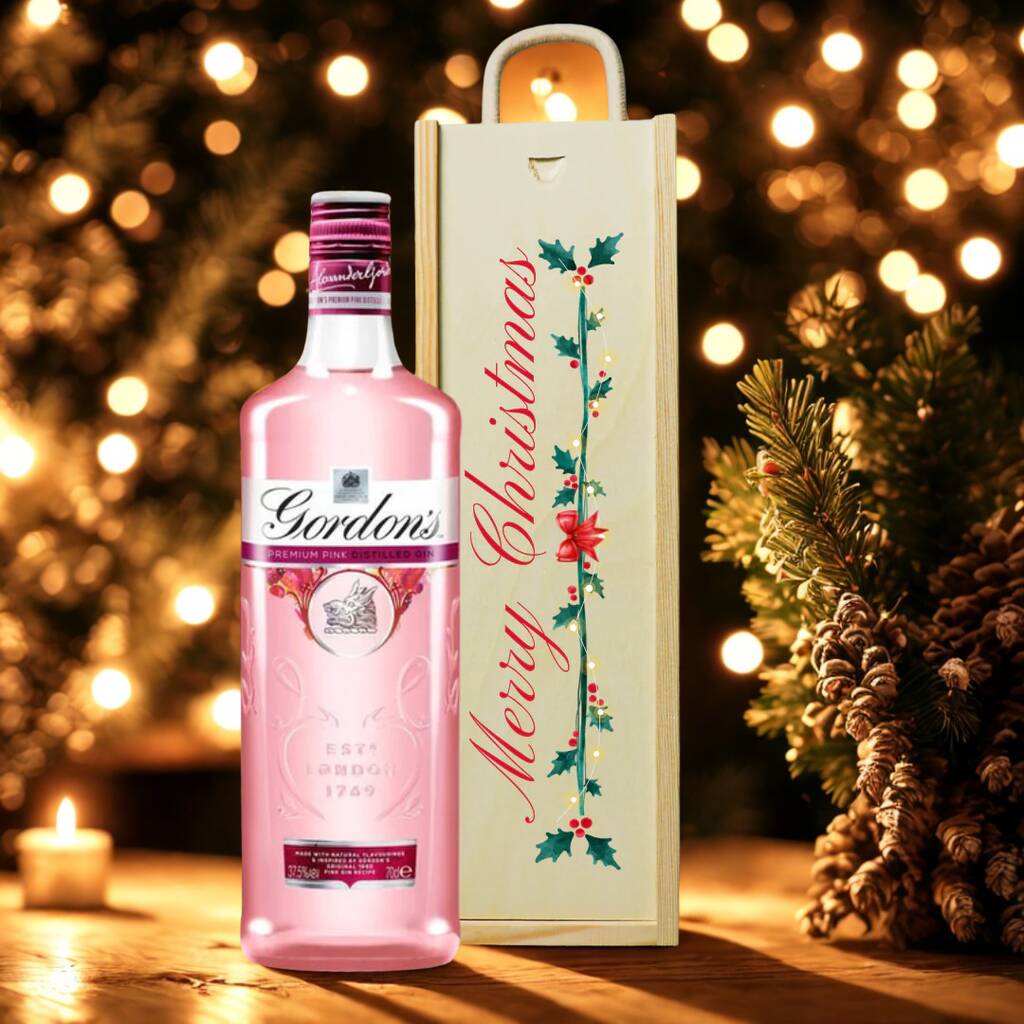 Merry Christmas Gordons Pink Gin Gift Set, 1 of 3
