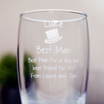 Personalised Best Man Pint Glass In Box, 3 of 5