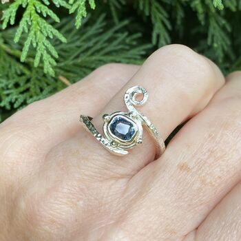Montana Sapphire, White Gold Engagement Ring, 7 of 7