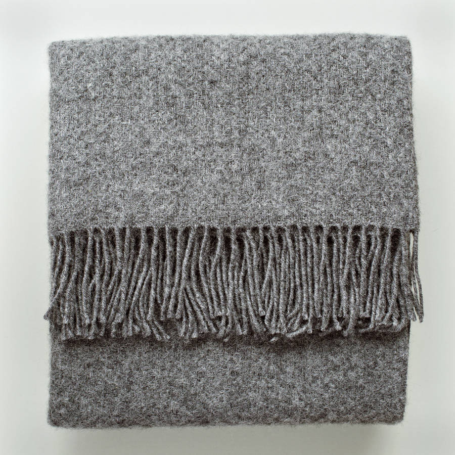 grey wool throw by home address | notonthehighstreet.com