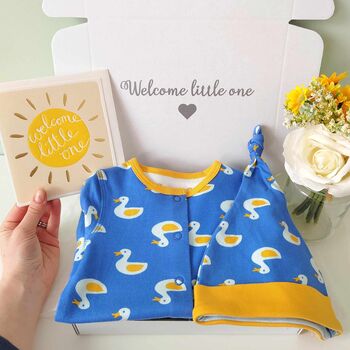 Little Duckling New Baby Gift Set Organic Sleepsuit, 2 of 6