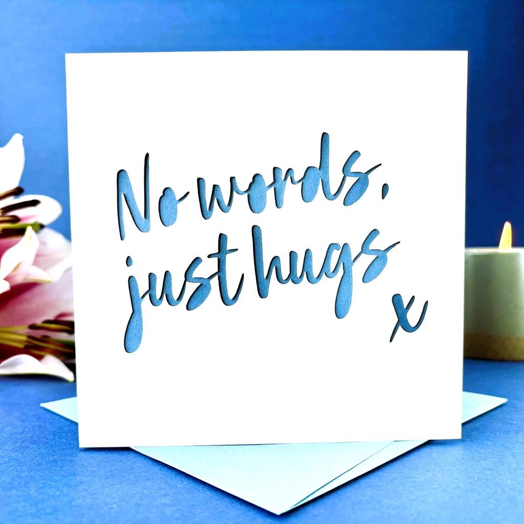 No Words Just Hugs Papercut Sympathy Card, 1 of 4