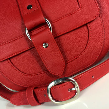 Handcrafted Red Leather Saddle Bag, 7 of 8