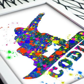Personalised Snowboarder Print, 2 of 4