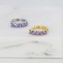 Minimalist Amethyst Purple Cz Huggie Hoop Earrings, thumbnail 2 of 11