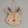 Personalised Red Nosed Reindeer Hanging Decoration, thumbnail 3 of 3