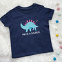Girls Personalised Dinosaur T Shirt Stegosaurus, thumbnail 1 of 6