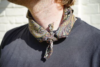 Mens Black Mixed Paisley Print Neckerchief, 11 of 12