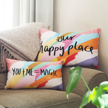Our Happy Place Colourful Cushion, 3 of 3