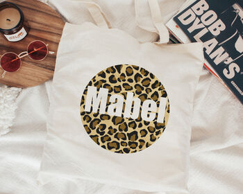 Personalised Leopard Print Tote Bag, 2 of 4