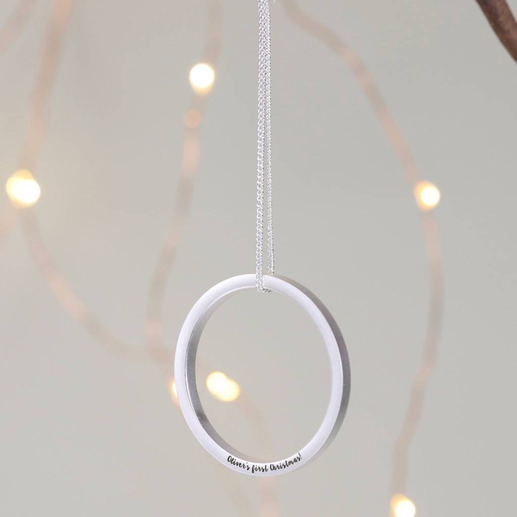personalised geometric hanging circle decoration by lisa angel
