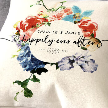 Personalised Happily Ever After Wedding Cushion, 2 of 5