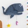 Personalised Children's Swimming Whale Wall Clock, thumbnail 1 of 5