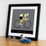 Personalised Cycling Print, Rainbow Jersey, thumbnail 5 of 7