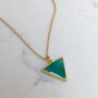 The Triangle Green Onyx Necklace, Gold Plated, thumbnail 3 of 7