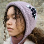 Forget Me Not Knitted Lilac Bonnet, thumbnail 4 of 8