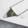 Small Silver Geometric Triangle Necklace, thumbnail 4 of 8