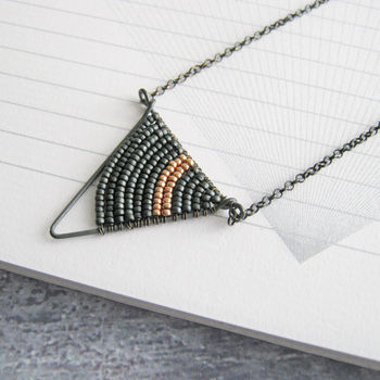 Small Silver Geometric Triangle Necklace, 4 of 8