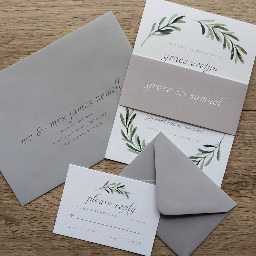 Olive Branch Wedding Invitations By Kismet Weddings ...