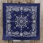 Navy Blue Sketchy Paisley Cotton Bandana, thumbnail 3 of 4