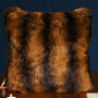 Cosy Brown Faux Fur Sofa Scatter Cushion, thumbnail 1 of 7