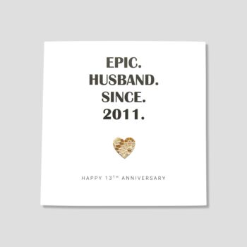 13th Wedding Anniversary Card Lace Epic Card, 4 of 5