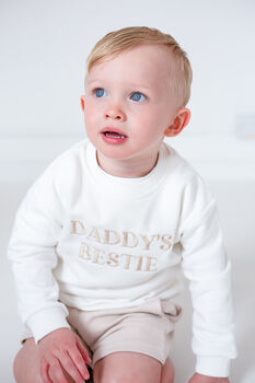 Father's Day 'Daddy's Bestie' Embroidered Sweatshirt, 3 of 6