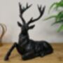 30cm Sitting Stag Bronze Effect Ornament Figurine Gift, thumbnail 1 of 8