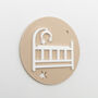 Nursery Door Sign – Beige Cot And Moon Design, thumbnail 3 of 4