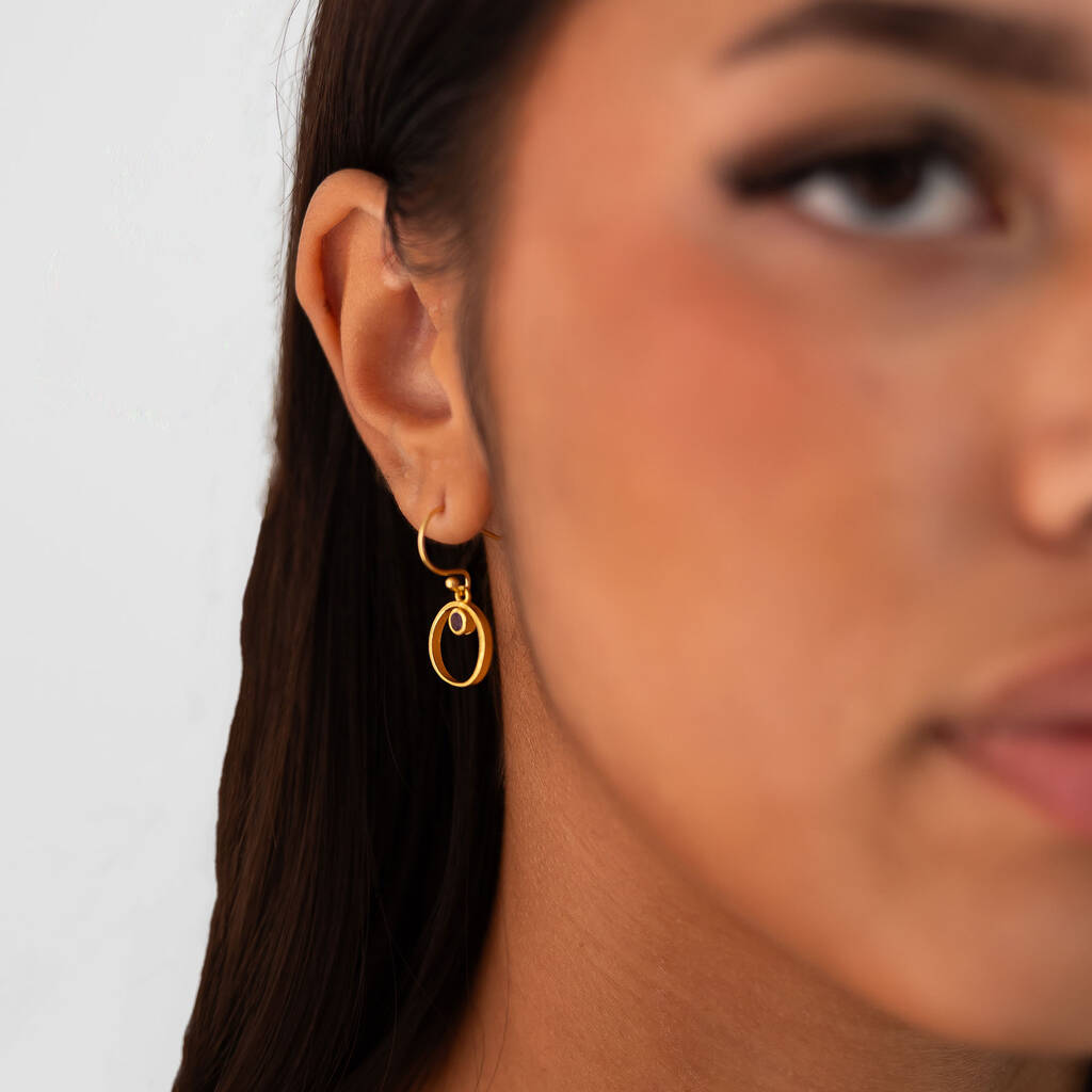 Hoop And Amethyst Earrings, 1 of 3