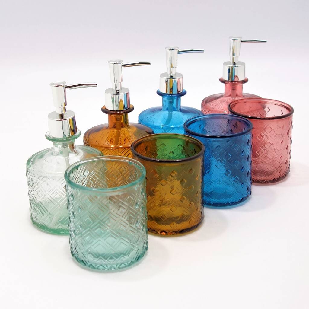 Recycled Glass Bathroom Set | Six Jewel Colours, 1 of 12