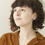 Fair Trade Eco Recycled Paper Half Moon Stud Earrings, thumbnail 2 of 10