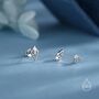 Sterling Silver Art Deco Inspired Tiny Rhombus Cz Stud Earrings, thumbnail 6 of 12