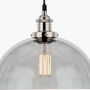 Silver Metal And Grey Glass Dome Pendant Ceiling Light, thumbnail 7 of 8