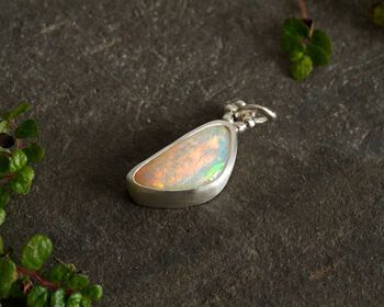 Solid Australian White Opal Pendant, 2 of 4