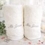 Personalised Mr And Mrs Wedding Towels, thumbnail 2 of 5