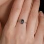 Oval Cabochon Moss Agate Classic Single Stone In Sterling Silver, thumbnail 3 of 12