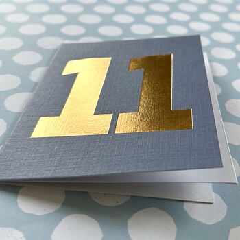 Mini Gold Foiled Number Eleven Card, 4 of 5