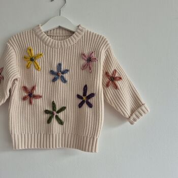 Hand Embroidered 'Flower' Baby And Toddler Jumper, 11 of 11