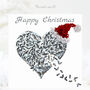 Silver Christmas Butterfly Heart Santa's Hat Card, thumbnail 1 of 12