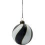 Black And White Gold Glitter Swirl Baubles Box Of Four, thumbnail 2 of 4