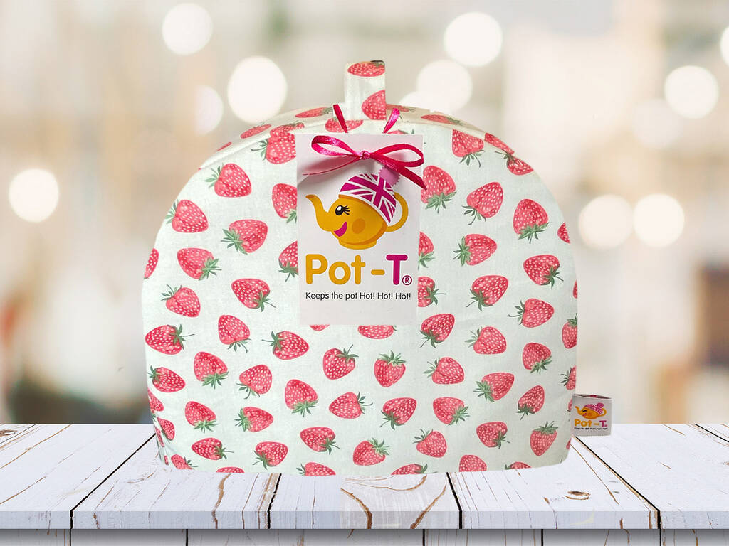 Strawberry Pattern Insulated Tea Cozy, 1 of 2