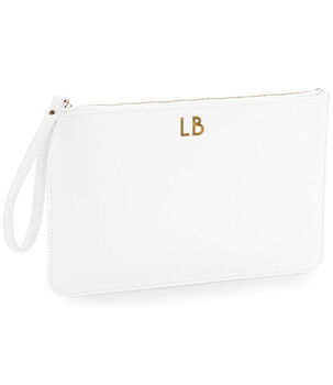 Personalised Monogram Faux Leather Flat Pouch, 8 of 9
