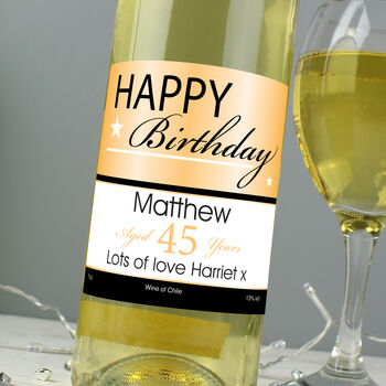 Personalised Happy Birthday White Wine, 4 of 5