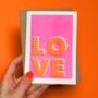 Love Type Risograph Card, thumbnail 1 of 2