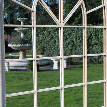 Large Vintage Weathered Arch Garden Mirror, 4 of 6