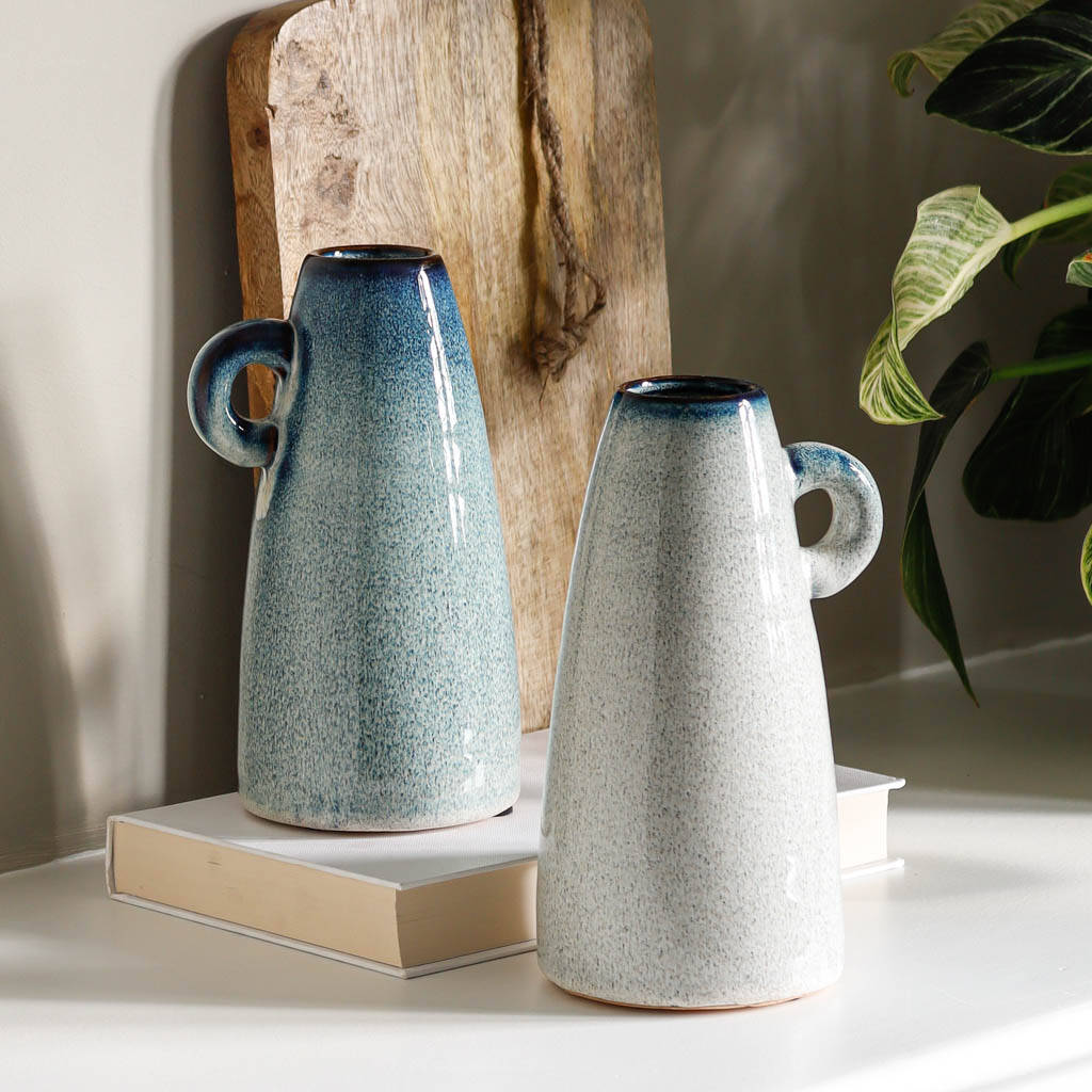 Blue Ceramic Jug Vase By Marquis & Dawe