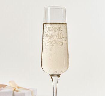 Personalised 40th Birthday Champagne Flute, 2 of 5